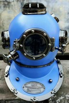 Antique BLUE Full size Divers Diving Helmet Scuba US Navy Mark V gift - £175.90 GBP