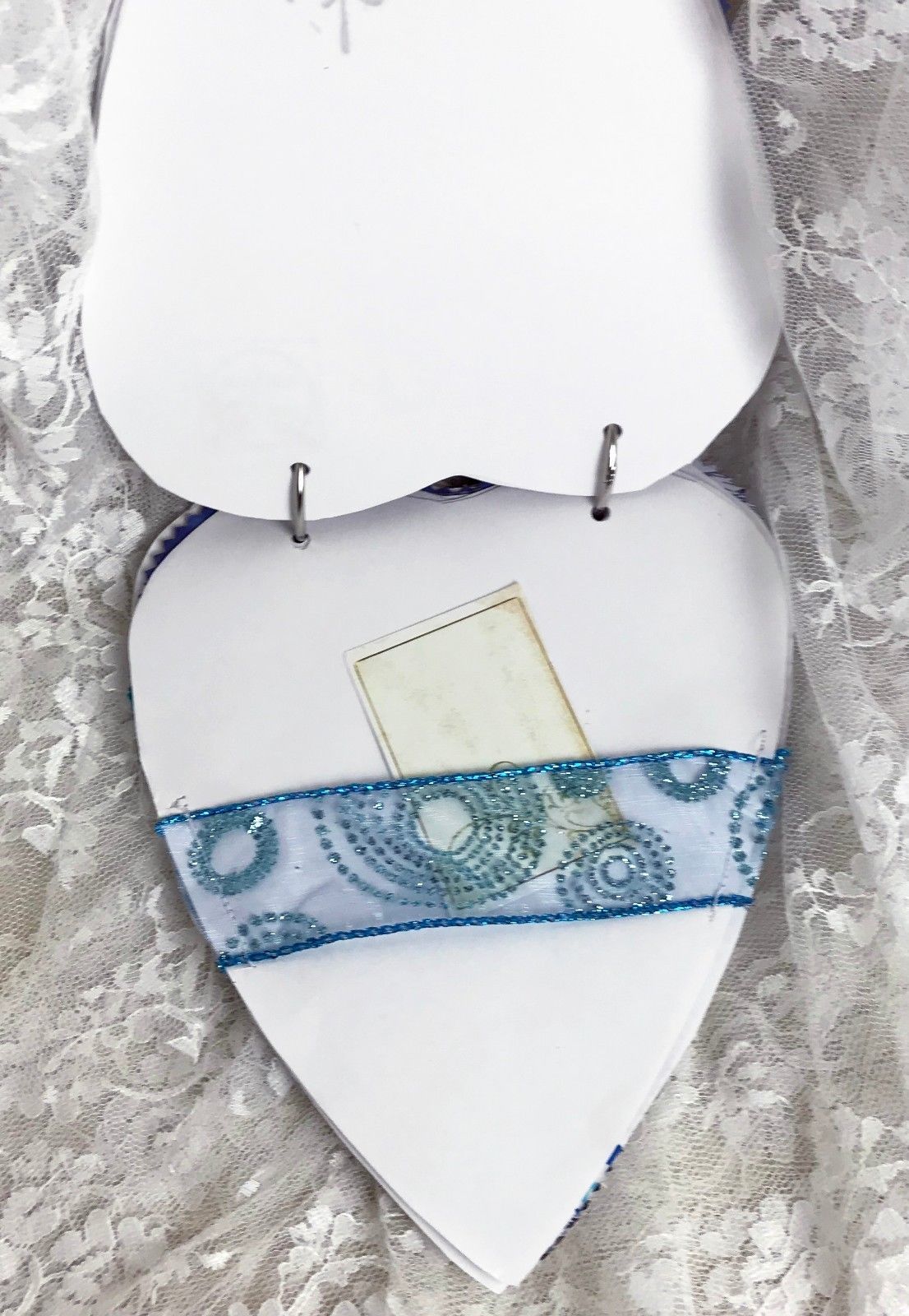 Heart Shaped Junk Journal "Sailing" Wood Storage Box - 7.5" x 6.5" x 1" - 100+P Item image 7