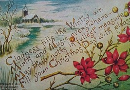 Christmas Postcard G K Prince 530 Winter Flowers MMS Pittsburgh 1913 - $16.20