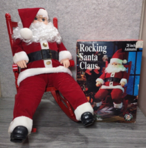 Vtg Gemmy Christmas Animated Rocking Santa Claus 28&quot; NorthPole Productions Works - £43.13 GBP