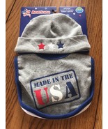 Neat Solutions Cute Americana Baby Hat And Bib Set NWT Ships N 24h - $14.83