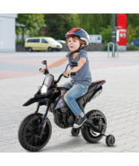 Aprilia Licensed Kids Ride On Motorcycle with 2 Training Wheels-Navy - C... - $3,745.74 MXN