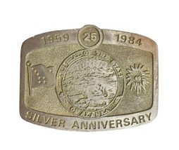 Alaska 25th Anniversary Eldon Brass Belt Buckle Western Wear Rodeo 1983 - £9.45 GBP