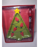 Hallmark Christmas Tree Cheese Plate And  Light Bulb Spreader. New OPEN BOX - $11.88