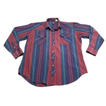 Rock Creek Ranch Men’s Long Sleeve Pearl Snap Striped Shirt Size XL - £10.41 GBP