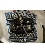 Vtg Virginia City 2003 Silver Run Shirt Sz L Motorcycle Bike Rally Skull... - £15.68 GBP
