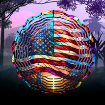 Beautiful United States Flag Wind Spinner 10&quot; /w FREE Shipping - £19.52 GBP