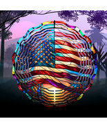 Beautiful United States Flag Wind Spinner 10&quot; /w FREE Shipping - £19.64 GBP