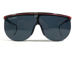 Vintage Columbia Sunglasses Black Red Round Frames with Blue Lenses - £44.69 GBP