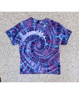 NEW Gildan Womens Dark Blue Purple Spiral Ice Tie Dye Short Sleeve Shirt... - $24.50