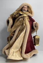Large Paper Mache Old World Santa Claus 16” With Lantern And Cane - £14.17 GBP
