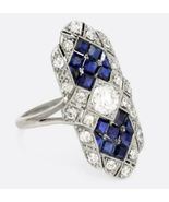 Art Deco Wedding Engagement Ring, Antique Victorian Diamond Ring, Navett... - £104.71 GBP