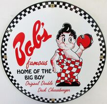 Bob's Big Boy New 12" Round Porcelain Metal Sign - $59.95