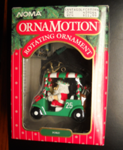 Noma Ornamotion Rotating Christmas Ornament 1989 Fore! Santa and Golf Ca... - £9.41 GBP