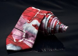 J. GARCIA Men&#39;s 100% Silk Tie Abstract Red Collection #54 - £11.06 GBP