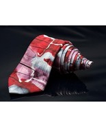 J. GARCIA Men&#39;s 100% Silk Tie Abstract Red Collection #54 - $279.59 MXN