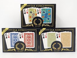 DA VINCI Poker Size Jumbo Index 100% Plastic Playing Cards Collection (3... - £37.28 GBP