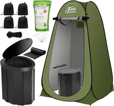 Portable Toilet Kit For Adults, Pop Up Privacy Tent, X Large Camping Fol... - $69.99