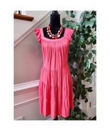 Kirundo Women Solid Pink Viscose Square Neck Sleeveless Knee Length Dres... - $544.82 MXN