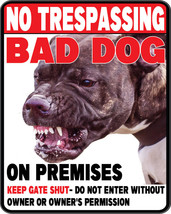 No Trespassing Dog BAD DOG on Premise - 8&quot; wide x 10&quot; tall Vinyl Decal US SELLER - £5.39 GBP