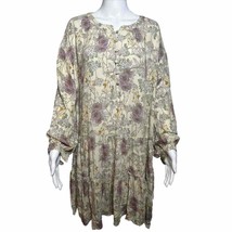 New Ana A New Approach Womens 1X XL Layered Floral Dress Long Sleeve Light - £12.69 GBP