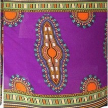 Violet Dashiki Small Print Art Rayon Fabric - Child&#39;s Size - $73.25