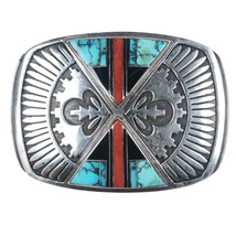 Cecil Ashley Navajo silver Multi-stone channel inlay belt buckle - £502.30 GBP