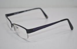 NINE WEST NW1001 018 Eyeglasses Frame Half Rimless 52-18-135 Black / Purple - £15.77 GBP