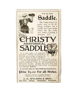 Spalding Christy Anatomical Bicycle Saddle 1897 Advertisement Victorian ... - $19.99