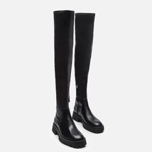 Women Winter Boots New Over The Knee Boots Square Heel Round Toe Stretch Boots P - £83.46 GBP