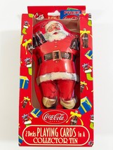Coca Cola 2 Decks Playing Cards In Collector Santa Tin New In Package Bi... - $8.79