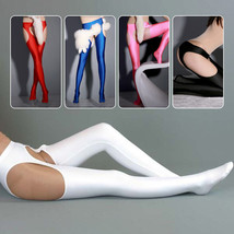 Sexy Womens Thigh High Knee Socks Long Stockings Open Crotch Pantyhose N... - £13.25 GBP