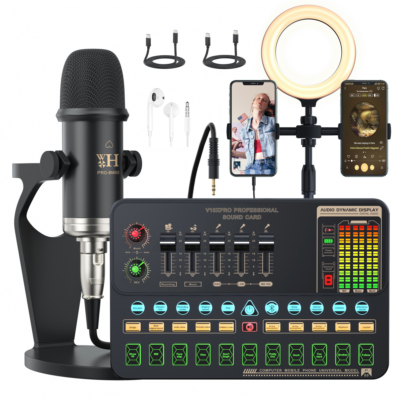New V10xpro Professional Sound Card Suit Full Set Of Equipment Mobile Phone Comp
