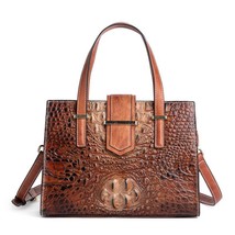  Handbag Leather Women 2022 New Vintage  Pattern First Layer Cowhide Shoulder Me - £99.89 GBP