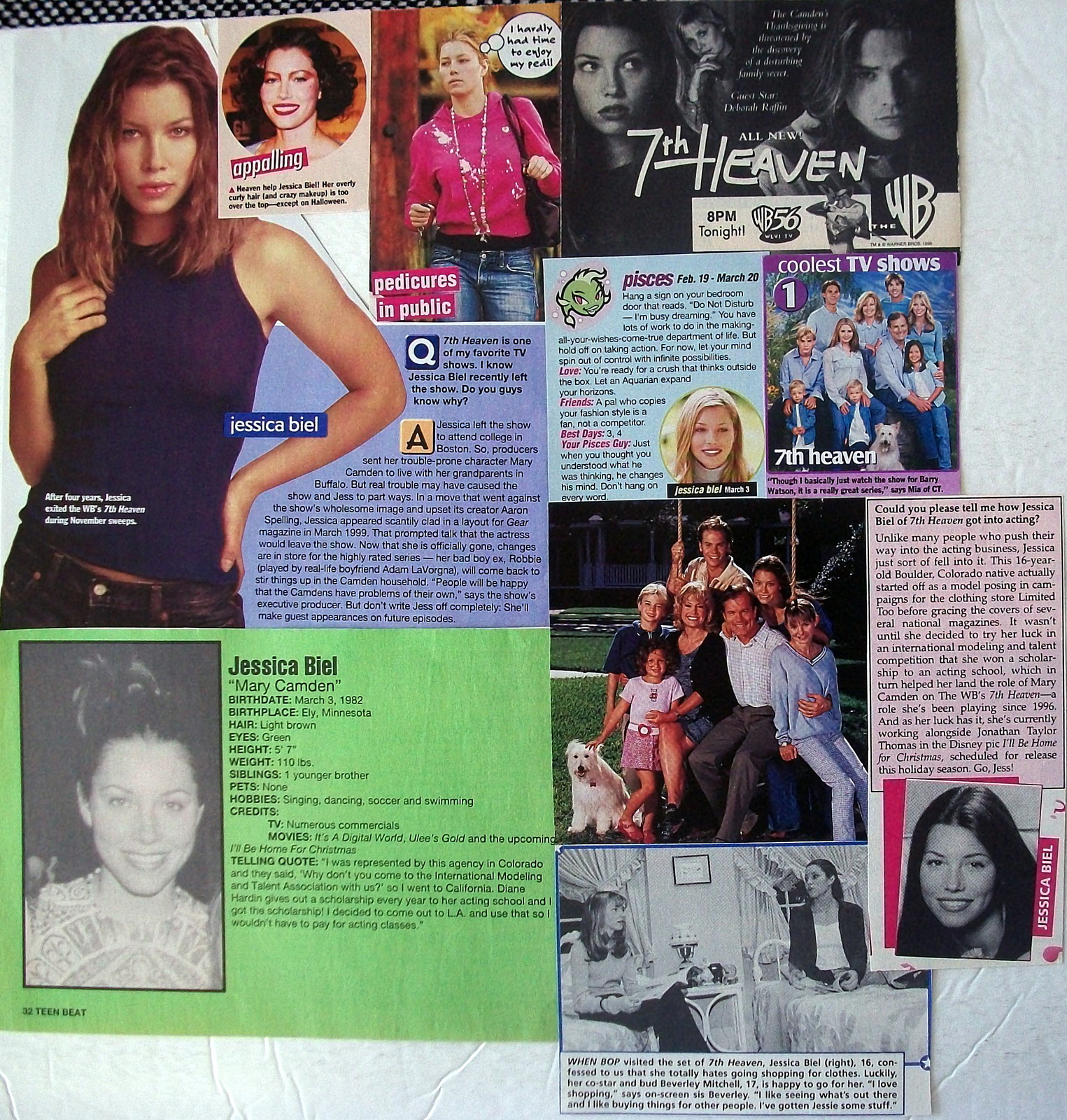 Primary image for JESSICA BIEL ~ 15 Color and B&W Clippings, Articles, Advert from 1996-2003 