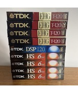 Lot of 9 TDK Blank VHS T-120 (4) HS - (1) DSP - (4) E-HG - $21.55