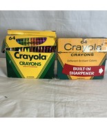 X2 Vtg Crayola Crayon Box Binney &amp; Smith Crayons Retired Colors Incomplete - €24,61 EUR