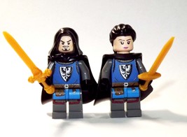 PAPBRIKS Knight set D Black and Blue Castle soldier Custom Minifigure! set - $13.20