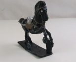 Fuliduo Toys Black Medieval Knight Horse On Stand 3.5&quot; x 4&quot; Action Figure - $5.93