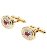 18k Yellow Gold Cufflinks With Rubies and Diamonds - €1.901,80 EUR