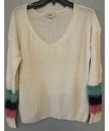 No Comment Tri Color Fringe Woman’s Sweater Size Med - £10.36 GBP