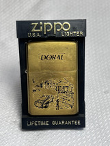 1996 Zippo Doral Welcome To Tobaccoville NC Brass Cigarette Lighter PA USA - £39.70 GBP