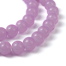 105 Lavender Purple Glass Beads Bulk Jelly 8mm Round 32&quot; Strand Jewelry Supplies - £4.31 GBP