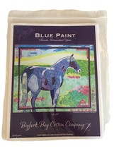 Bigfork Bay Cotton Company Blue Paint Quilt Pattern 42x35 Pony Horse Yirsa - £31.46 GBP