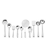 10 Pieces Cooking Spoons Set, Contains Ladle, Turner, Strainer, Rice Spo... - $72.70 CAD