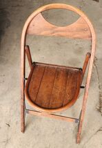 Antique Wood Folding Chair 8 Ward McGeory School Prison Sitting Bentwood - $149.99