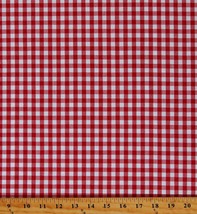 Cotton Carolina Gingham 1/4&quot; Crimson Cotton Fabric Print by the Yard D140.09 - £8.62 GBP