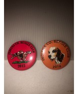 2 Indiana County (PA) Beagle Club Button Pins 2015 &amp; 2016 - $9.95