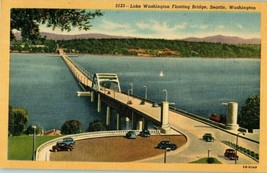  Postcard Lake Washington Largest Floating Bridge in World Seattle WA - £7.87 GBP