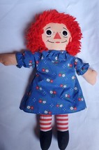 Vintage 1987 Playskool Raggedy Ann Doll Plush Red Yarn Hair Dress Christmas Gift - $9.49